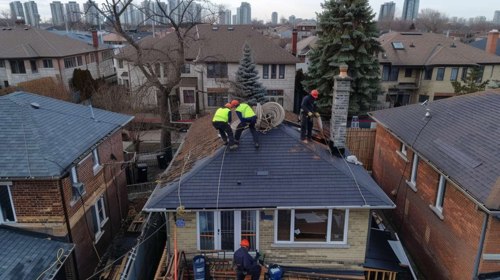 Professional flat roof installation on commercial building in Douglaston, Queens